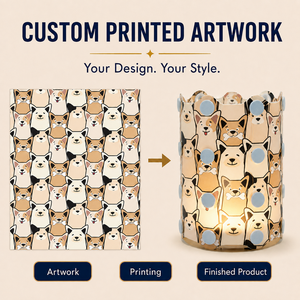 โคมไฟตั้งโต๊ะ CALA Creative DIY ทำจากแผ่น PP พร้อมลายสุนัขแบบกำหนดเอง, โคมไฟพิมพ์ลายถอดประกอบได้ และฐานไฟไม้ LED สำหรับเป็นของขวัญ - Product Image 5