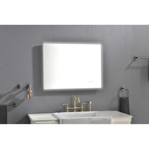 Specchio da Bagno Moderno LED Retroilluminato 32x24 Pollici con Cornice in Metallo, Montaggio a Parete, Pulsante Smart Touch, Funzione Antiappannamento e Memoria - Product Image 6