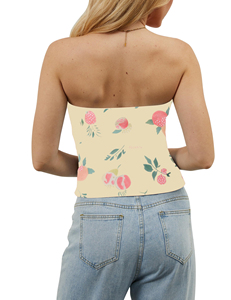 High Quality 1Piece Summer Crop Tube <b>Top</b> Best Wholesale Fashion Stretch Beaded Denim <b>Tops</b> Casual Print Style women's shirt - Product Image 2