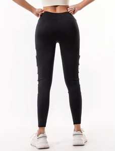 Leggings noirs taille haute pleine longueur avec imprimé lettres blanches, style sportif, en tissu tricoté extensible, toutes saisons, pour femme, pour l'entraînement - Product Image 5