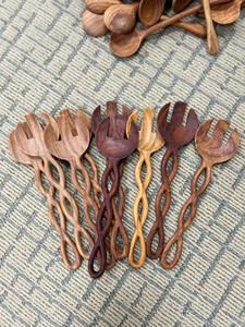 Aesthetic Heart-Carved Artisanal <b>Spoons</b> 16cm Vintage Style <b>Coffee</b> Accessories Unique Multi-Wood (Ash, Acacia, Jackfruit) - Product Image 4