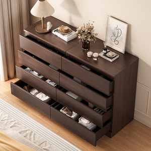 Armoire de rangement moderne de luxe en bois massif avec design sans poignée pour salon, appartement, hôtel - Product Image 2