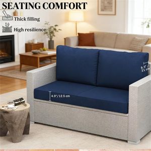 Cuscini per Divano da Esterno Blu Navy, 2 Cuscini per Arredamento da Terrazza - Solo Cuscino - Product Image 2