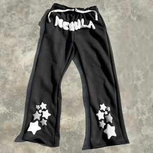 Pantalons de survêtement à jambe droite en éponge française pour hommes pantalons de survêtement pour hommes pantalons de survêtement délavés avec logo personnalisé - Product Image 1