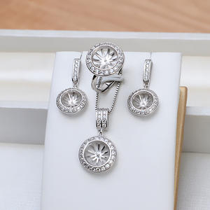 S925 Silver <b>Fine</b> <b>Jewelry</b> <b>Set</b> DIY Pearl Empty Stand Earring & Pendant Fashionable & Personalised for Women 1258 - Product Image 2