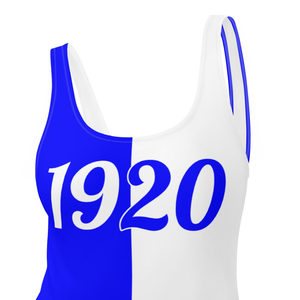 Traje de Baño de Una Pieza en Dos Tonos Zeta Phi Beta 1920, Ropa de la Hermandad Griega, Traje de Baño Elástico Premium para Mujer - Product Image 5