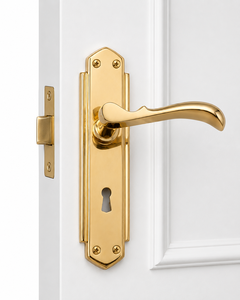 wholesale brass polish finish lever door <b>handle</b> solid brass <b>handle</b> <b>lock</b> set - Product Image 6