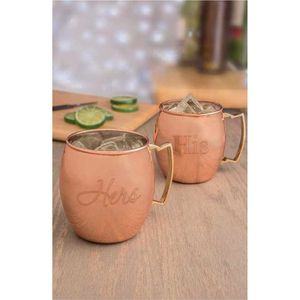 Ensemble de tasses en cuivre Moscow Mule avec logo personnalisé |   Tasse en cuivre pur de qualité alimentaire |   Mug à bière artisanal de 16 oz, vente en gros - Product Image 2