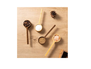 Lot de 2 ustensiles de service en bois naturel pour salade – Cuillère et fourchette à long manche écologiques - Product Image 3