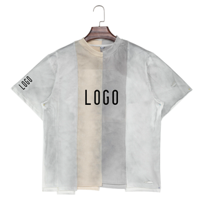 Camiseta de Algodón 100% de 300g, Cuello Redondo, Corte Ajustado, Diseño Sólido, Secado Rápido, Estilo Urbano, con Logotipo OEM Personalizado - Product Image 1