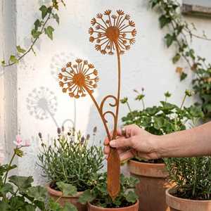 Dandelion <b>Garden</b> Rustic Metal Decorations-Waterproof & Weather Resistant Outdoor Use Powder Coated Finish - Product Image 4