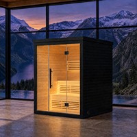 Cabine de sauna en bois de pruche raffiné avec panneau de commande numérique et chauffage 6KW 9KW pour hôtel boutique, spa et détox