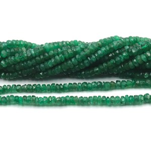 Cuentas redondas facetadas de esmeralda natural de grado AAA, muy vendidas, facetadas en forma de rondel de 3-5 mm, piedra preciosa para la fabricación de joyas, 16 pulgadas. - Product Image 4