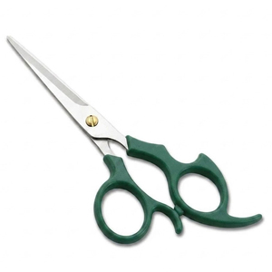 Tijeras de Peluquería Ergonómicas de Plástico Verde Oscuro con Mango de Plástico, Cuchilla Afilada de Acero Inoxidable, Tijeras para Cortar Cabello, Calidad Profesional de Salón - Product Image 1