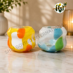 Porte-bougie rond en verre moderne, support portable pour bougies chauffe-plat pour la décoration de table à la maison - Product Image 3