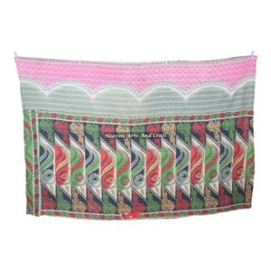 <b>Quilts</b> Blanket <b>Throw</b> Bengali Gudari Reversible Cotton Quilted Indian Handmade Old Vintage Kantha <b>Quilt</b> Bedspread Vintage Decor - Product Image 3