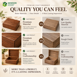 Caja de Almacenamiento de Madera Maciza Personalizada OEM con Acabado Premium |   WEWOOD Empaque Sostenible - Product Image 3