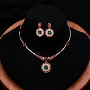 Traditional Indian Pearl <b>Necklace</b> Set Ruby Emerald 22K Gold Plated Brass Handmade Bridal Jewelry Wholesale Supplier - Product Image 3