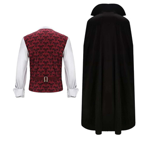Abrigo largo gótico negro de cuero PU para hombre, disfraz de Halloween - Product Image 3