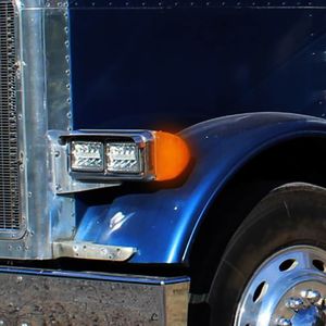 2 Pezzi Luci di Segnalazione Compatibili con Peterbilt 357/359/365/378/379, 31 LED Triangolari Gialli con Lente Bianca - Product Image 6