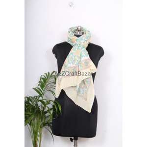 Pareo de Algodón 100% con Estampado Digital Argyle Floral para Mujer - Ligero y Suave para la Piel, Ideal para la Playa - Product Image 3