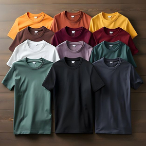 เสื้อยืดคอกลมแขนสั้นสีน้ำเงินล้วนสำหรับผู้ชาย ผ้าฝ้าย 100% ทรงปกติ สวมใส่สบาย ผ้าเจอร์ซีย์ถัก เป็นมิตรกับสิ่งแวดล้อม แห้งเร็ว น้ำหนัก 250 กรัม มีโลโก้ด้านหน้า - Product Image 3