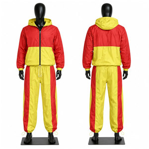 Newest Design 100% Cotton Printed Windbreaker Tracksuit Heavyweight Eco-Friendly Waterproof 2-Piece <b>Zipper</b> <b>Jacket</b> Trouser Set - Product Image 1