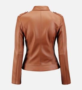 <b>Women</b> Premium Leather <b>Jacket</b> Genuine Leather Soft Comfortable Classic Tailored Silhouette Casual Winter Fashion Outerwear Quick - Product Image 6