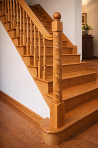 Poteau de rampe d'escalier moderne en bois massif chêne blanc, support de garde-corps, pièces d'escalier personnalisées, durables et écologiques - Product Image 6
