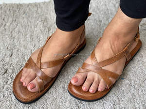 Women Stylish Tie up Sandal Full Grain <b>Leather</b> Flip Flop Sandal Slipper - Product Image 3