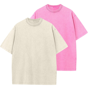 T-shirts vintage pour hommes, coupe oversize à épaules tombantes, couleur unie, légers et respirants, vente en gros, streetwear vintage - Product Image 6