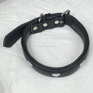 Collar de Cuero Genuino para Perro, Diseño con Tachuelas de Corazón Metálicas, Ajustable y Resistente, para Perros Pequeños, Medianos y Grandes, Superventas - Product Image 5