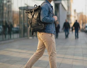 Retro Leather <b>Roll</b> Top <b>Backpack</b> Genuine Cowhide Travel Rucksack Waterproof Laptop Bag for Outdoor Hiking LTBP-0039 - Product Image 3