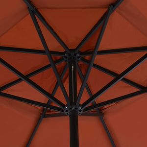 Grand parasol de jardin en terracotta, aluminium et acier, abri solaire avec couverture en plastique - Product Image 4