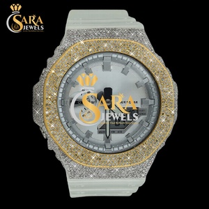 Luxury Square Diamond <b>Watch</b> VVS Moissanite <b>rubber</b> strap <b>watch</b> Iced Roman Numeral Premium Jewelry From India - Product Image 1