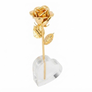 Rosa Real Bañada en Oro de 24K al por Mayor, Flor de Tallo Largo Chapada en Oro, Regalos de Lujo para el Día de San Valentín y Aniversarios para Ella - Product Image 1