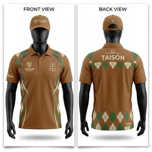 Camiseta de Golf para Hombre, Premium, 180 GSM, Poliéster y Spandex, Transpirable, Absorbe la Humedad, Amarillo Mostaza, Bordado a Rayas, Logotipo Personalizado - Product Image 5