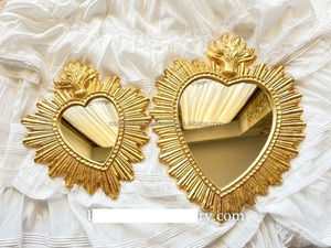 Metal Sacred Milagros Espejo Corazón Sagrado Corazón Marco Vintage Decoración para colgar en la pared - Product Image 5