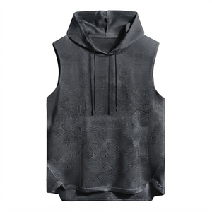 Wholesale Custom Logo Cotton Formal <b>Singlet</b> Muscle Shirts Sleeveless Breathable Front Logo 220g Workout <b>Men</b> Gym Tank Top - Product Image 4