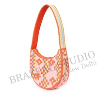 Nouvel Arrivage BRAZEAL STUDIO Sac à Main Pochette Épaule en Velours Tendance pour Femme avec Perles de Verre et Motif Géométrique