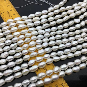 Perlas de Agua Dulce AA White Nugget de 6.5-7.5mm, Cultivadas Naturalmente, en Hilo Suelto para la Fabricación de Joyería, Suministros al por Mayor - Product Image 1