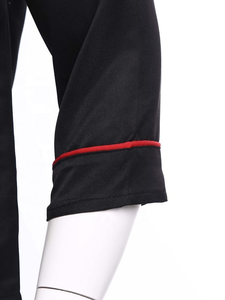 Chaqueta de Chef Larga Unisex de Algodón con Ribete en Contraste, Uniforme para Restaurante, Cocina, Hotel, Cafetería, Panadería, Cantina - Product Image 6