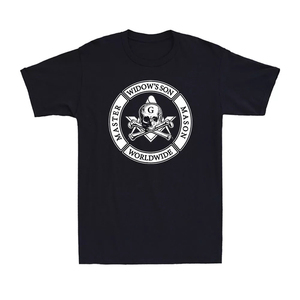 T-shirt pour homme de la franc-maçonnerie, motif F & AM, équerre et compas, haute qualité, sur mesure, manches courtes - Product Image 1