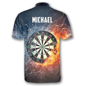 Chemise de fléchettes pour hommes à imprimé tribal personnalisé rouge et noir, impression 3D intégrale, vente chaude - Product Image 5