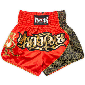 Pantalones Cortos de Entrenamiento de Muay Thai Estilo Tailandés, Satén Bordado, Ropa Deportiva Ligera para Adultos - Product Image 3