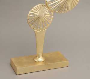 L 33 x B 10.2 x H 61 cm Modern Gold Plated Geometric Sculpture Abstract Artistic Tabletop Decor Handmade Living Room Decor - Product Image 3