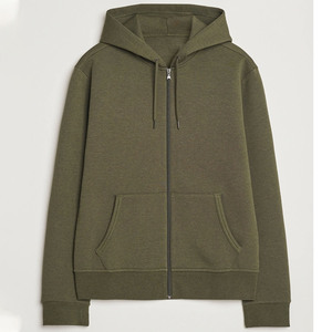 Sweat-shirt à capuche zippé vert olive pour homme, coupe oversize, 100 % coton French Terry, imprimé dessin animé, design découpé, imprimé sur le devant - Product Image 2