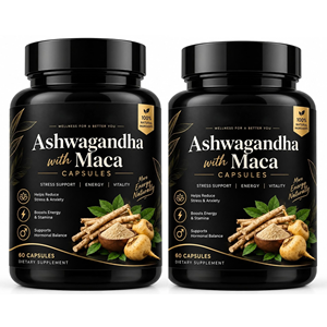 Complément Quotidien Bien-être Ashwagandha et Maca en Capsules – 60 Unités pour une Utilisation Pratique – Soutient la Vitalité - Product Image 1