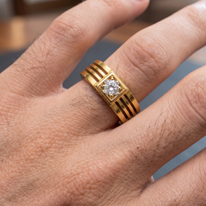 Anillo de Compromiso Solitario de Oro Amarillo para Hombre con Diamante Cultivado en Laboratorio |   Anillo de Boda con Corte Brillante VS1 Certificado por IGI |   OEM/ODM Rodio de 14 Quilates - Product Image 5