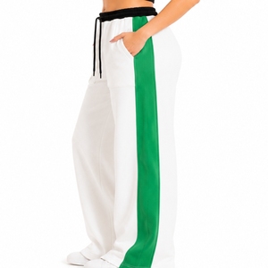 Pantalones Deportivos de Pierna Ancha para Mujer, Moda Deportiva, Corte Holgado, Tela Suave y Cómoda de Primera Calidad, Franja Lateral, Uso Diario, Tendencia Urbana, Corte Relajado - Product Image 3